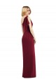 One Shoulder Chiffon Bridesmaid Dress with Draped Front Slit for Sale