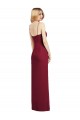 Spaghetti Strap Draped Skirt Chiffon Bridesmaid Dress with Front Slit for Sale