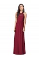 Halter Neck Full-Length Shirred Chiffon Bridesmaid Dress for Sale