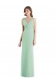 Sleek Open Back Chiffon V-Neck Bridesmaid Dress for Sale