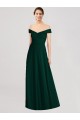 Full length Off the Shoulder Chiffon Bridesmaid Dress for Sale
