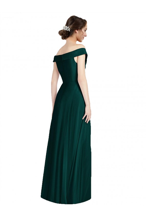 Full length Off the Shoulder Chiffon Bridesmaid Dress for Sale