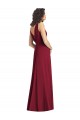 Draped V-Neck Long Sleeveless Chiffon Bridesmaid Dress for Sale