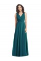 Draped V-Neck Long Sleeveless Chiffon Bridesmaid Dress for Sale