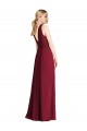 Plunging V-Back Long Full Length Chiffon Bridesmaid Dress for Sale
