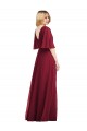 Full Length Lux Chiffon Flutter Sleeves Bridesmaid Dress for Sale