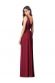 Draped V-Neck Shirred Chiffon Maxi Bridesmaid Dress for Sale