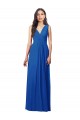 Draped V-Neck Shirred Chiffon Maxi Bridesmaid Dress for Sale