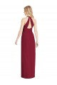 V-Neck Halter Chiffon Maxi Formal Bridesmaid Dress Open Back for Sale