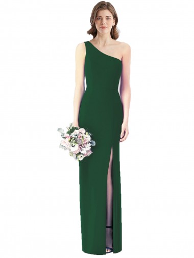 One Shoulder Chiffon Trumpet Bridesmaid Dress for Sale