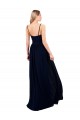 Draped A-Line Chiffon Formal Bridesmaid Dress with Spaghetti Straps and High Slit for Sale