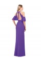 Slim A-Line Chiffon Bridesmaid Dress with Off The Shoulder Ruffle Sleeves for Sale