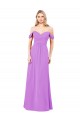 Off The Shoulder Draped Sleeves A-Line Chiffon Bridesmaid Dress for Sale