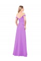 Off The Shoulder Draped Sleeves A-Line Chiffon Bridesmaid Dress for Sale