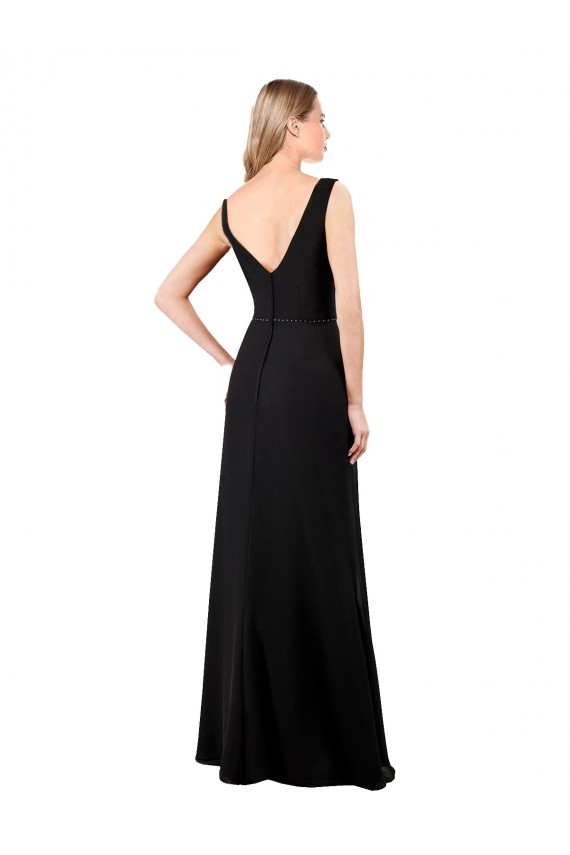 V-Neckline Chiffon Bridesmaid Dress / Prom Dress with Draped Bodice for Sale