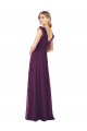 Ruffle Cap Sleeves Long Chiffon Bridesmaid Dress for Sale