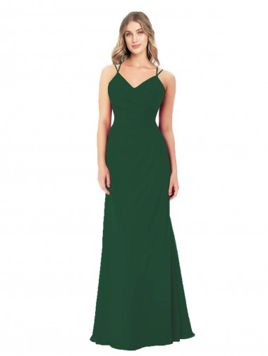 Criss Cross Strappy Chiffon Bridesmaid Dress for Sale