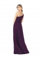One Shoulder Chiffon Bridesmaid Dress with Tie Belt for Sale