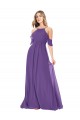 Cold Shoulder Flutter Sleeves Chiffon Bridesmaid Dress for Sale