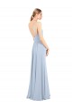 Luxe Chiffon Straight Neckline Long Chiffon Bridesmaid Dress with Skinny Straps for Sale