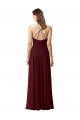 Slim Long High Halter Neck Chiffon Bridesmaid Dress with High Side Slit for Sale