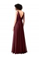 Draped Cowl Neck Long Chiffon Bridesmaid Dress with Wide Straps for Sale