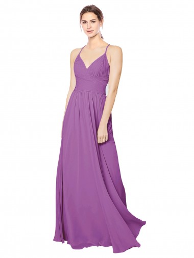 Braided Straps Cross Back Sweetheart Chiffon Bridesmaid Dress for Sale