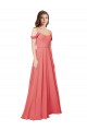 Draped Off the Shoulder Straps Chiffon Bridesmaid Dress for Sale