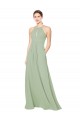 High Halter Neck Keyhole Chiffon Bridesmaid Dress for Sale