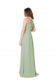 High Halter Neck Keyhole Chiffon Bridesmaid Dress for Sale