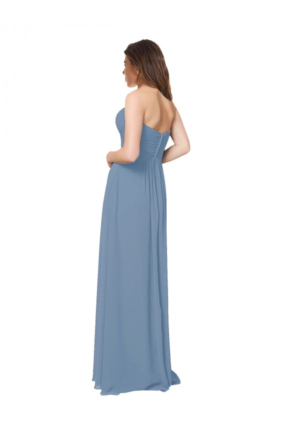 Chiffon A-Line Wraparound Draping Long Bridesmaid Dress for Sale