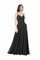 Cowl Back Spaghetti Straps Long Chiffon Bridesmaid Dress  for Sale