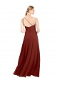 Fit and Flare One Shoulder Long Chiffon Bridesmaid Dress with High Slit for Sale