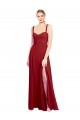 Sweetheart Neckline Long Chiffon Bridesmaid Dress with Side Slit and Wide Straps for Sale