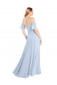 Off the Shoulder Flutter Sleeves Long Chiffon Bridesmaid Dress for Sale
