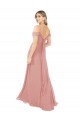 Draped Shoulder Sash Back Chiffon Bridesmaid Dress for Sale