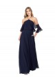 Halter Neck Cold Shoulder Flutter Sleeves Bridesmaid Dress for Sale