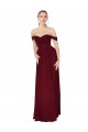Shirred Sweetheat Neckline Off the Shoulder Long Chiffon Bridesmaid Dress / Formal Prom Dress for Sale