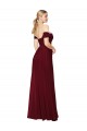 Shirred Sweetheat Neckline Off the Shoulder Long Chiffon Bridesmaid Dress / Formal Prom Dress for Sale