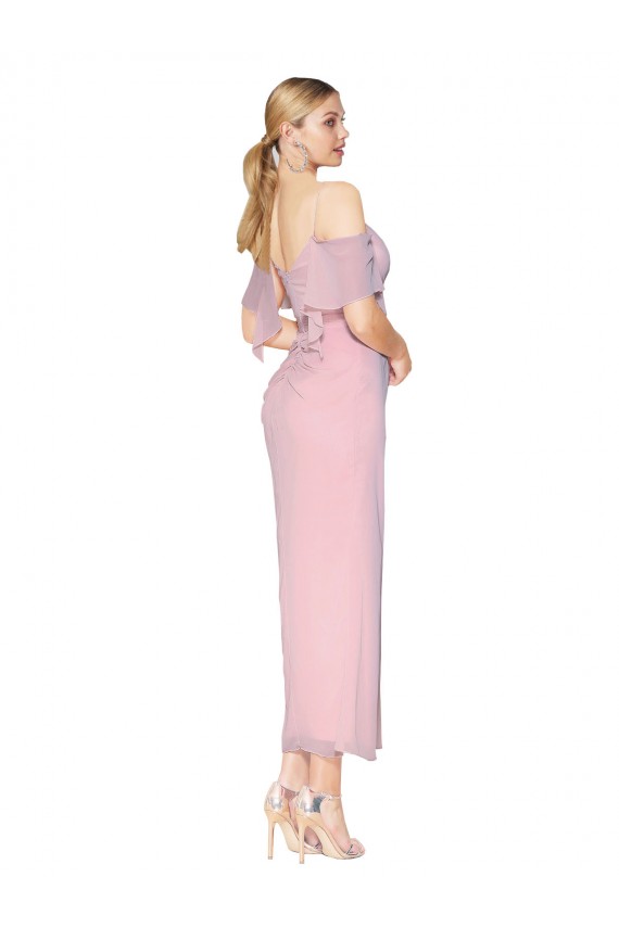 Mermaid Cold Shoulder Short Knee Length Chiffon Bridesmaid Dress / Formal Prom Dress for Sale