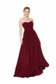 Draped Strapless Long A-Line Chiffon Bridesmaid Dress / Formal Prom Dress for Sale
