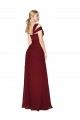 Off the Shoulder Long Chiffon Bridesmaid Dress / Formal Prom Dress with Side Slit for Sale