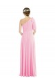 Bow One Shoulder Flounce Sleeve Maxi Bridesmaid Dress for Sale