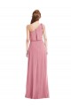 One Shoulder Bow Blouson Bodice Maxi Bridesmaid Dress for Sale