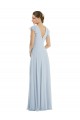 Flutter Sleeve V Keyhole Chiffon Maxi Formal Bridesmaid Dress for Sale
