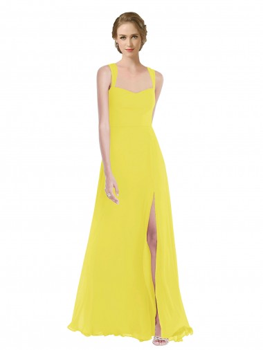 Wide Strap Sweetheart Maxi Bridesmaid Dress for Sale