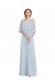 V-Neck Split Sleeves Blouson Bodice Maxi Bridesmaid Dress for Sale