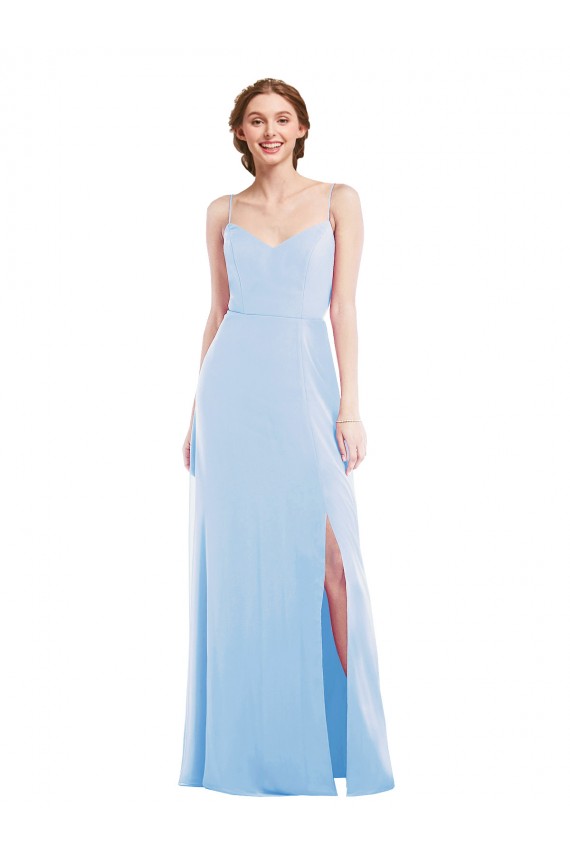 Tie Back Cutout Maxi Formal Bridesmaid Dress with Front Slit for Sale