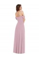 Off the Shoulder Draped Sleeve Maxi Bridesmaid Dress with Front Slit for Sale