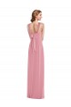 Draped Chiffon Grecian Column Bridesmaid Dress with Front Slit for Sale
